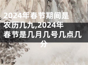 2024年春节期间是农历几九,2024年春节是几月几号几点几分