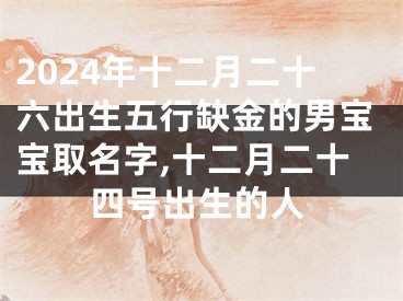 2024年十二月二十六出生五行缺金的男宝宝取名字,十二月二十四号出生的人