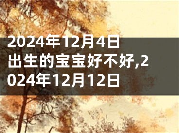 2024年12月4日出生的宝宝好不好,2024年12月12日
