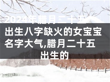 2024年腊月二十五出生八字缺火的女宝宝名字大气,腊月二十五出生的