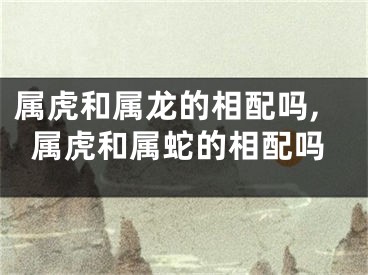 属虎和属龙的相配吗,属虎和属蛇的相配吗