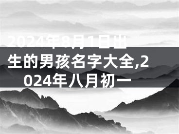 2024年8月1日出生的男孩名字大全,2024年八月初一