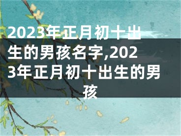 2023年正月初十出生的男孩名字,2023年正月初十出生的男孩