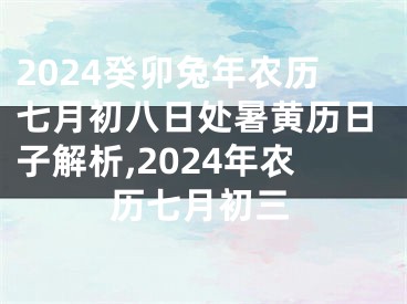 2024癸卯兔年农历七月初八日处暑黄历日子解析,2024年农历七月初三