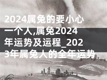 2024属兔的要小心一个人,属兔2024年运势及运程_2023年属兔人的全年运势