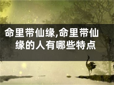 命里带仙缘,命里带仙缘的人有哪些特点
