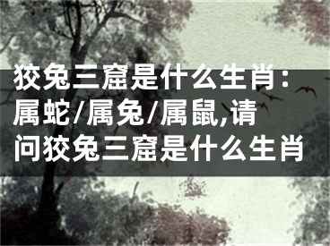 狡兔三窟是什么生肖：属蛇/属兔/属鼠,请问狡兔三窟是什么生肖