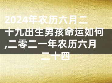 2024年农历六月二十九出生男孩命运如何,二零二一年农历六月二十四