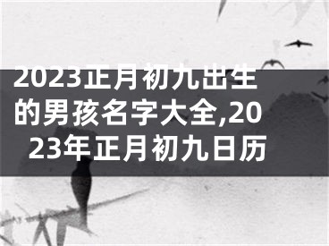2023正月初九出生的男孩名字大全,2023年正月初九日历