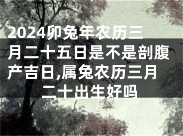 2024卯兔年农历三月二十五日是不是剖腹产吉日,属兔农历三月二十出生好吗