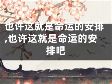 也许这就是命运的安排,也许这就是命运的安排吧