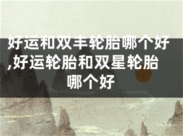 好运和双丰轮胎哪个好,好运轮胎和双星轮胎哪个好