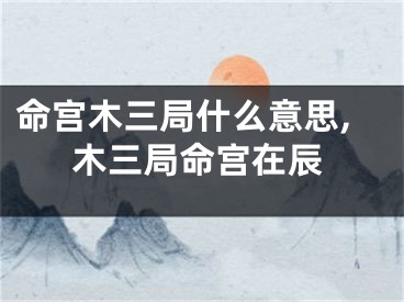 命宫木三局什么意思,木三局命宫在辰