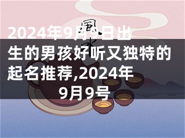 2024年9月9日出生的男孩好听又独特的起名推荐,2024年9月9号