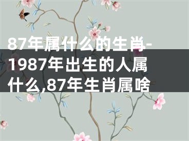 87年属什么的生肖-1987年出生的人属什么,87年生肖属啥