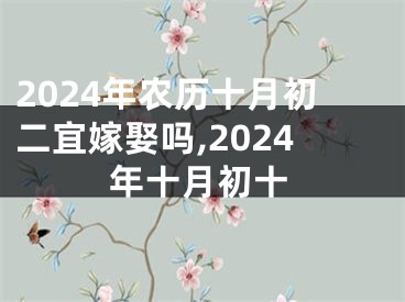 2024年农历十月初二宜嫁娶吗,2024年十月初十