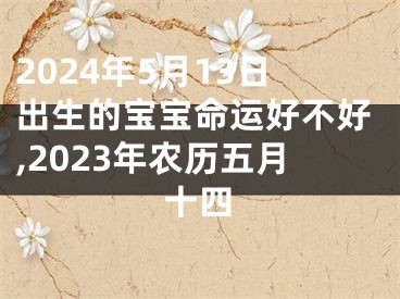2024年5月13日出生的宝宝命运好不好,2023年农历五月十四