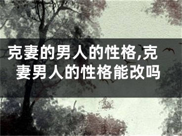 克妻的男人的性格,克妻男人的性格能改吗