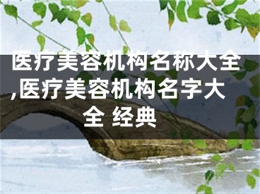 医疗美容机构名称大全,医疗美容机构名字大全 经典