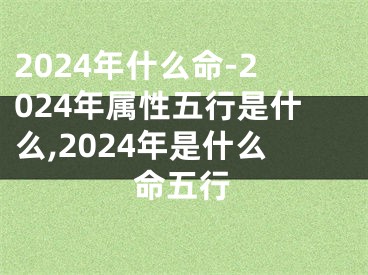 2024年什么命-2024年属性五行是什么,2024年是什么命五行