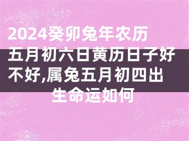 2024癸卯兔年农历五月初六日黄历日子好不好,属兔五月初四出生命运如何