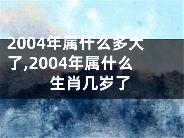2004年属什么多大了,2004年属什么生肖几岁了