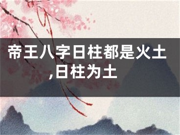 帝王八字日柱都是火土,日柱为土