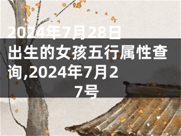 2024年7月28日出生的女孩五行属性查询,2024年7月27号