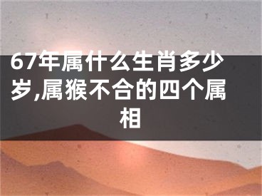 67年属什么生肖多少岁,属猴不合的四个属相