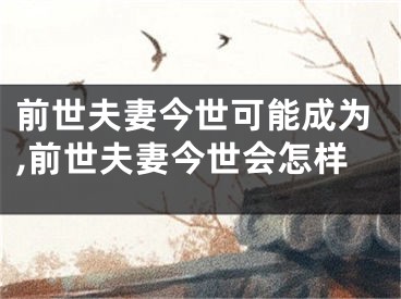 前世夫妻今世可能成为,前世夫妻今世会怎样