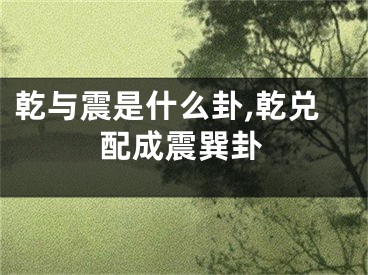 乾与震是什么卦,乾兑配成震巽卦
