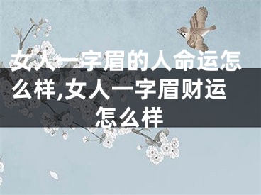 女人一字眉的人命运怎么样,女人一字眉财运怎么样