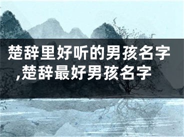 楚辞里好听的男孩名字,楚辞最好男孩名字