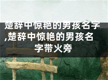 楚辞中惊艳的男孩名字,楚辞中惊艳的男孩名字带火旁