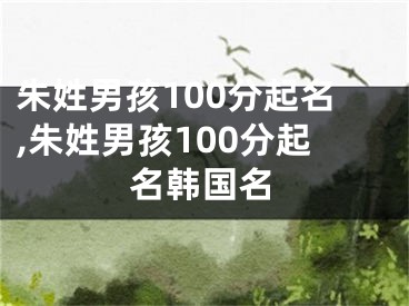 朱姓男孩100分起名,朱姓男孩100分起名韩国名