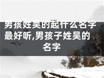 男孩姓吴的起什么名字最好听,男孩子姓吴的名字