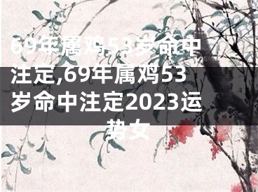 69年属鸡53岁命中注定,69年属鸡53岁命中注定2023运势女