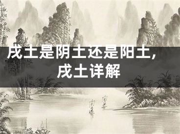 戌土是阴土还是阳土,戌土详解
