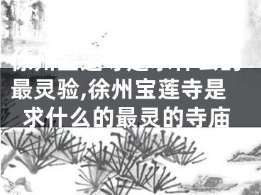 徐州宝莲寺是求什么的最灵验,徐州宝莲寺是求什么的最灵的寺庙