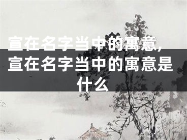 宣在名字当中的寓意,宣在名字当中的寓意是什么