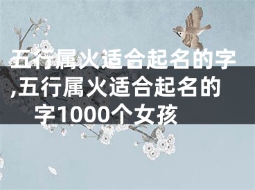 五行属火适合起名的字,五行属火适合起名的字1000个女孩