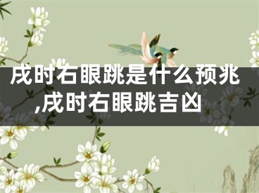 戌时右眼跳是什么预兆,戌时右眼跳吉凶