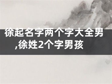 徐起名字两个字大全男,徐姓2个字男孩