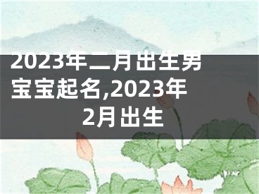 2023年二月出生男宝宝起名,2023年2月出生