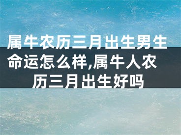 属牛农历三月出生男生命运怎么样,属牛人农历三月出生好吗