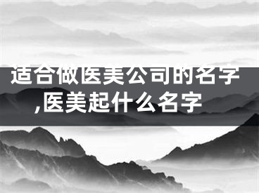 适合做医美公司的名字,医美起什么名字