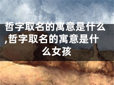 哲字取名的寓意是什么,哲字取名的寓意是什么女孩