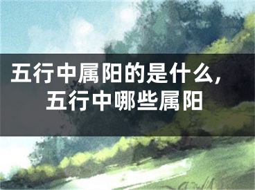 五行中属阳的是什么,五行中哪些属阳