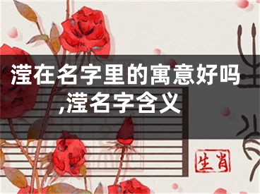 滢在名字里的寓意好吗,滢名字含义