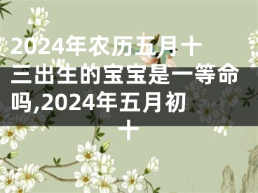 2024年农历五月十三出生的宝宝是一等命吗,2024年五月初十